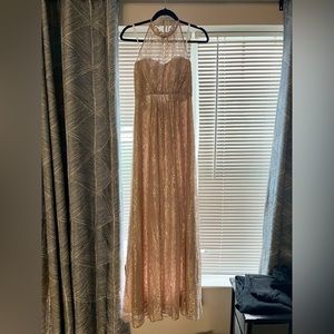 Neutral Halter Lace Bridal Dress - Davids Bridal